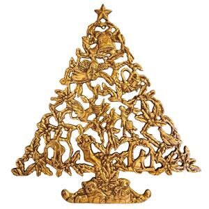 Christmas Tree Hanging Trivet Metal Holiday Decor